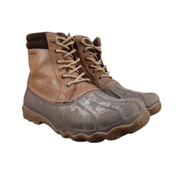 Sperry Shoes Mens 8 Boots Duck Outdoor Leather Waterproof Brewster Lace Up Brown - Picture 1 of 14